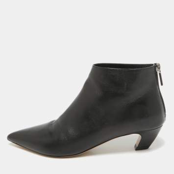Dior Black Leather Ankle Length Boots Size 38
