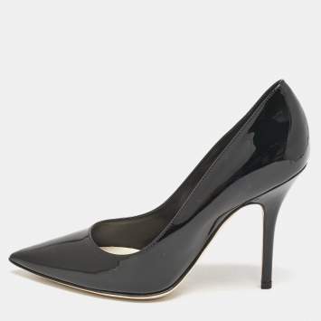 Pre Owned Dior Black Patent Leather Pointed Toe Pumps Size 35.5