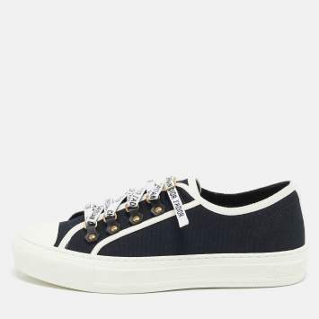 Pre Owned Dior Black Canvas Walk'n'Dior Sneakers Size 39