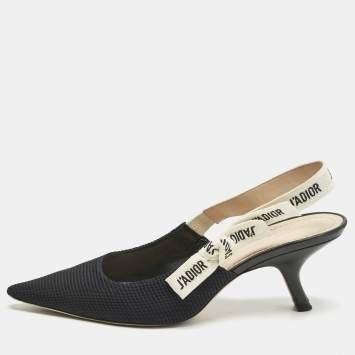 Pre Owned Dior Black Technical Fabric J'adior Slingback Pumps Size 41