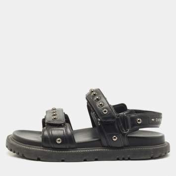 Dior Black Leather DiorAct Slingback Sandals Size 38