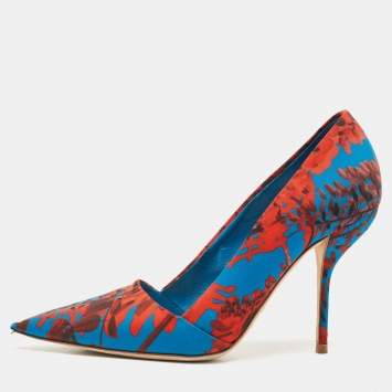 Dior Multicolor Printed Fabric Pointed Toe Pumps Size 40