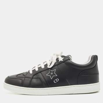 Dior Black Leather Ors low Top Sneakers Size 37.5