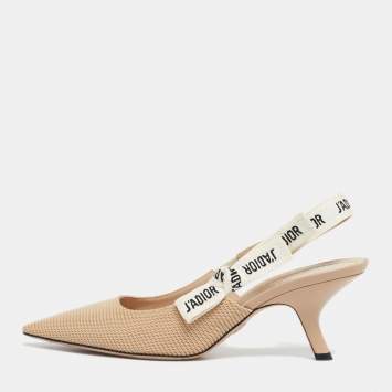Pre Owned Dior Beige Fabric J'Adior Slingback Pumps Size 39