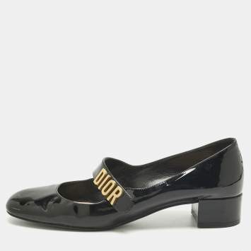 Pre Owned Dior Black Patent Leather Baby-D Mary Jane Pumps Size 41.5