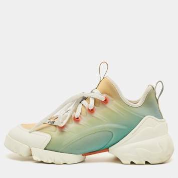 Pre Owned Dior Multicolor PVC and Fabric D-Connect Lace Up Sneakers Size 37