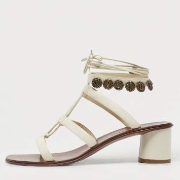 Pre Owned Dior Cream Leather Gladiator Sandals Size 38