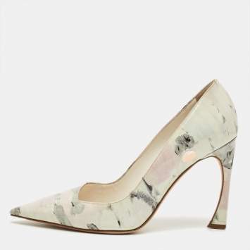 Pre Owned حذاء كعب عالي ديور مقدمة مدببة جلد لامع عنابي مقاس 38