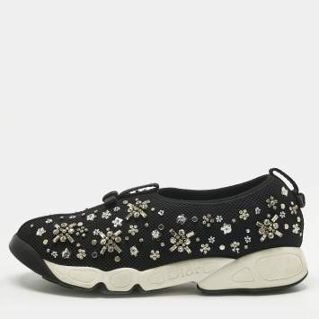 Pre Owned Dior Black Mesh Fusion Low Top Sneakers Size 39