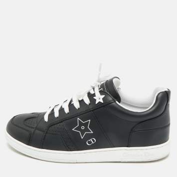 Pre Owned Dior Black Leather D-star Lace Up Sneakers Size 36.5