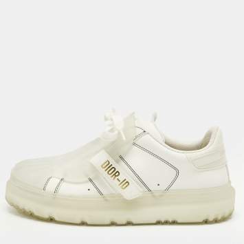 Pre Owned Dior White/Transparent Leather And Rubber Dior-ID Sneakers Size 38