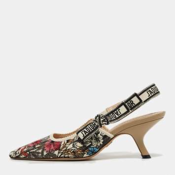 مملوكة مسبقًا Dior J'Adior Size 36 Multicolor Jacquard Slingback Pumps