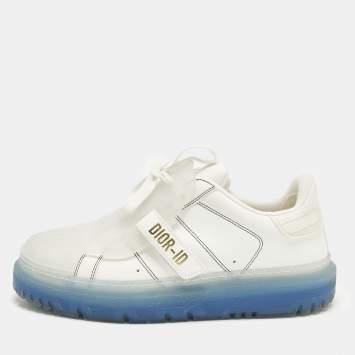 مملوكة مسبقًا Dior ID Size 38.5 Transparent/White Leather and Rubber Lace Up Sneakers