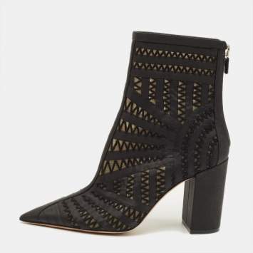مملوكة مسبقًا Dior D-Naughtily Size 38 Black Fabric and Mesh Ankle Length Boots