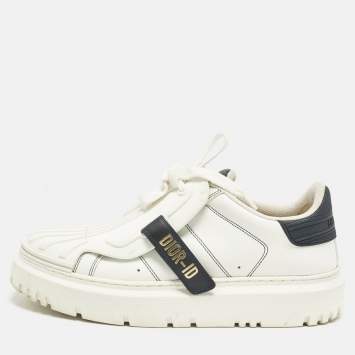 مملوكة مسبقًا Dior Dior ID Size 38 White Leather and Rubber Lace Up Sneakers