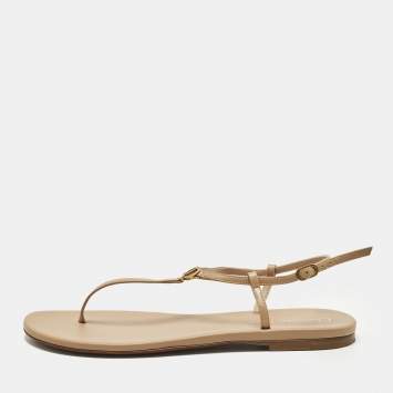 مملوكة مسبقًا Dior C'est Dior Size 39.5 Beige Leather Slingback Sandals