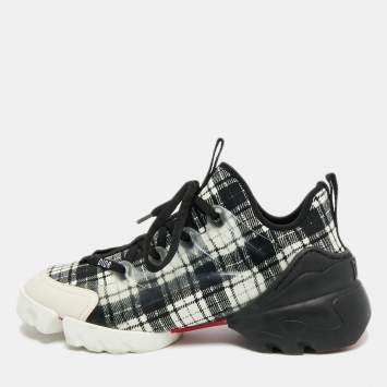 Pre Owned حذاء رياضي ديور دي كونكت جلد ونيوبرين أسود مقاس 38.5