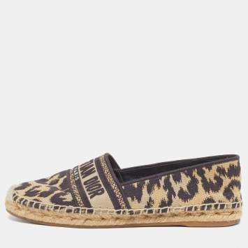 Pre Owned حذاء فلات ديور كانفاس كحلي/أبيض جرانفيل مقاس 40