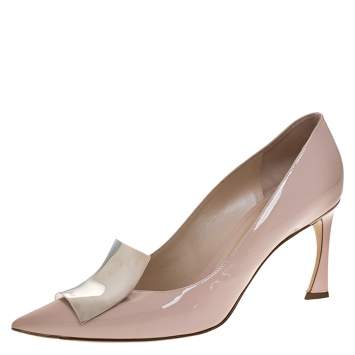 Pre Owned Dior Pink Patent Leather Instinct Pointed Toe Pumps Size 39.5