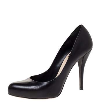 Pre Owned Dior Black Leather Miss Dior Pointed Toe Pumps Size 38