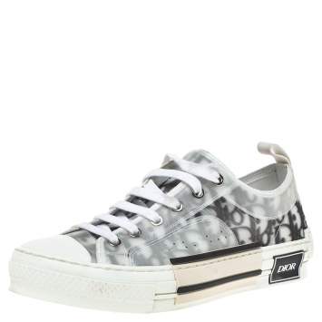 مملوكة مسبقًا Dior White Oblique Mesh B23 Low Top Sneakers Size 38