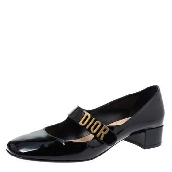 Pre Owned Dior Black Patent Leather Baby-D Mary Jane Pumps Size 40.5