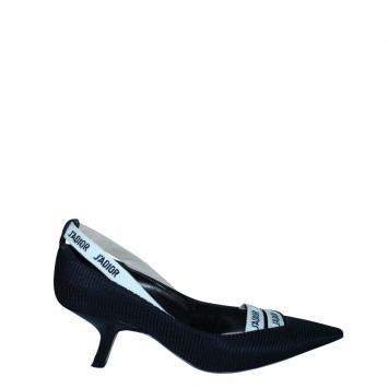 Pre Owned Dior Black Technical Fabric J'adior Ribbon Pointed Toe Pumps Size 36.5