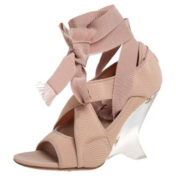 Pre Owned Dior Beige Neoprene Etoile Sandals Size 38