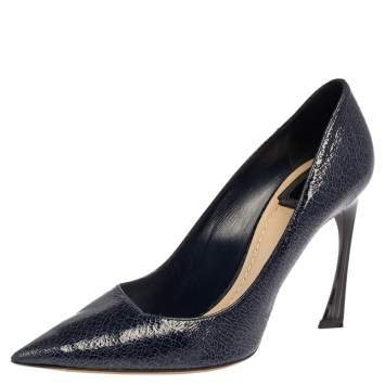Pre Owned Dior Blue Leather Songe Pointed Toe Pumps Size 40