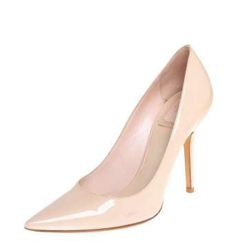 Pre Owned Dior Beige Patent Leather  Pointed Toe  Pumps Size 36