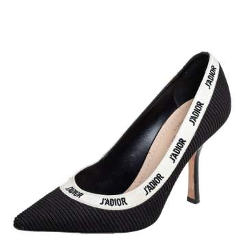 Pre Owned Dior Black/White Fabric J'Adior Pumps Size 37