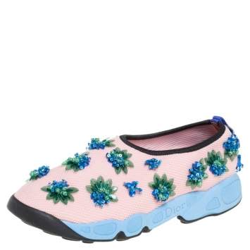 Pre Owned Dior Pink Mesh Fusion Sneakers Size 38