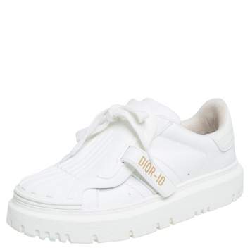 Pre Owned Dior White Leather And Rubber Dior-ID Sneakers Size 39.5