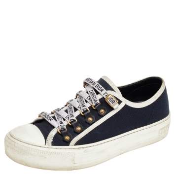 Pre Owned Dior Blue/White Walk'n'Dior Low Top Sneakers Size 36.5
