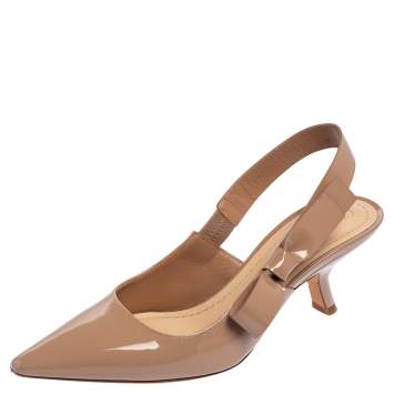 Pre Owned Dior Beige Patent Leather Sweet Dior Pumps Size 36.5
