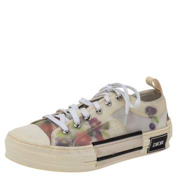 Pre Owned Dior Multicolor Printed Mesh B23 Low Top Sneakers Size 39