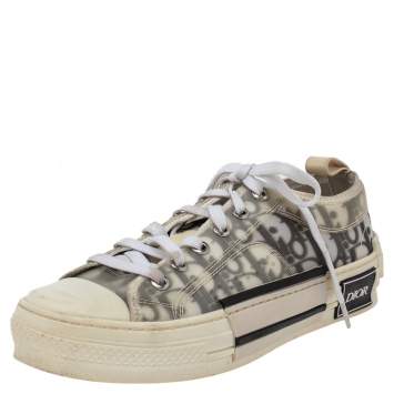 Pre Owned Dior Green/White Oblique Mesh B23 Low Top Sneakers Size 36