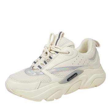 Pre Owned Dior Homme White Mesh And Leather B22 Low Top Sneakers Size 39