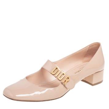 Pre Owned Dior Nude Patent Leather Baby-D Mary Jane Pumps Size 40