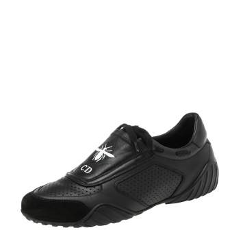 Pre Owned Dior Black Leather and Suede Low Top Sneakers Size 37.5