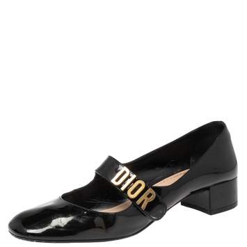 Pre Owned Dior Black Patent Leather Baby-D Mary Jane Pumps Size 38