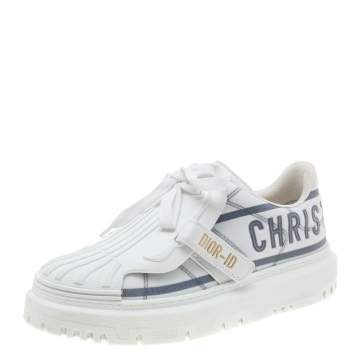 Pre Owned Dior White Rubber And Technical Mesh Dior-ID Sneakers Size 39.5