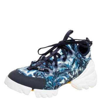 Pre Owned Dior Multicolor Tropicalia Print Technical Fabric And Leather D-Connect  Sneakers Size 38
