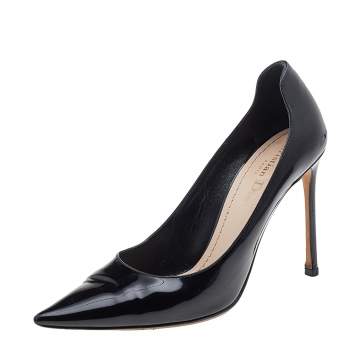Pre Owned Dior Black Patent Leather Pointed Toe Pumps Size 38