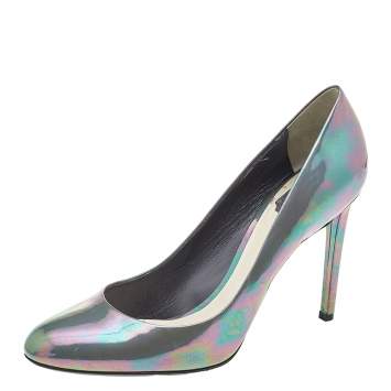 Pre Owned Dior Multicolor Iridescent Patent Leather Pumps Size 41.5