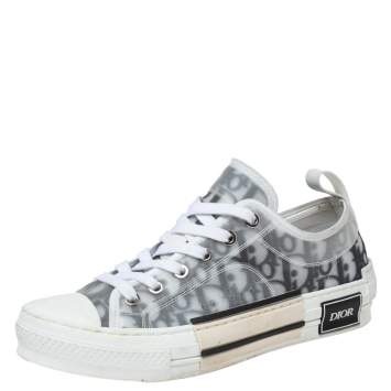 Pre Owned Dior Green/White Oblique Net And PVC B23 Low Top Sneakers Size 37.5