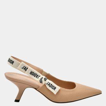 Pre Owned Dior Beige Technical Fabric J'Adior Pumps EU 37