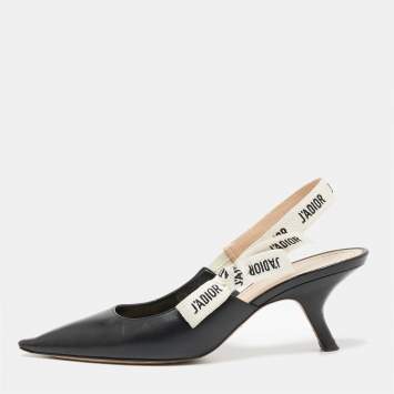 Pre Owned Dior Black Leather J'adior Slingback Pumps Size 41