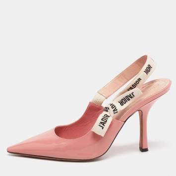 Pre Owned Dior Pink Patent Leather J'Adior Slingback Pumps Size 40