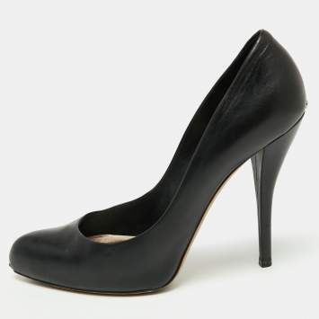 Pre Owned Dior Black Leather Miss Dior Pointed Toe Platform Pumps Size 38